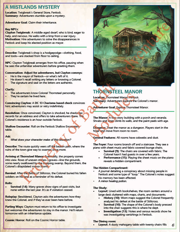 The Horned King 5e Adventure Module